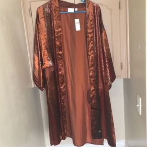 Anthropologie shiny velvet duster M/L NWT